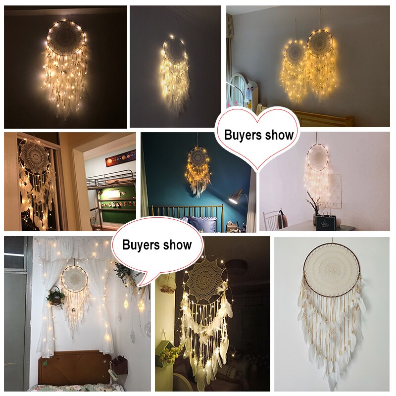 BlackPluss - big dream catcher hanging/light decoration Nordic decoration home girls room/nursery/kids decor dreamcatcher children room new 5