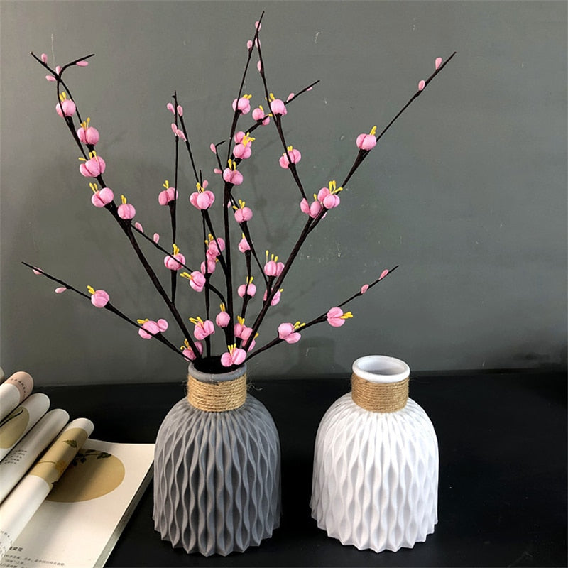 BlackPluss - Flower Vase Imitation Ceramic Flower Pot Decoration Home Plastic Vase