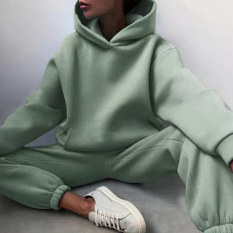 BlackPluss - Women's Tracksuit Suit Warm Hoodie Sweatshirts Two Pieces