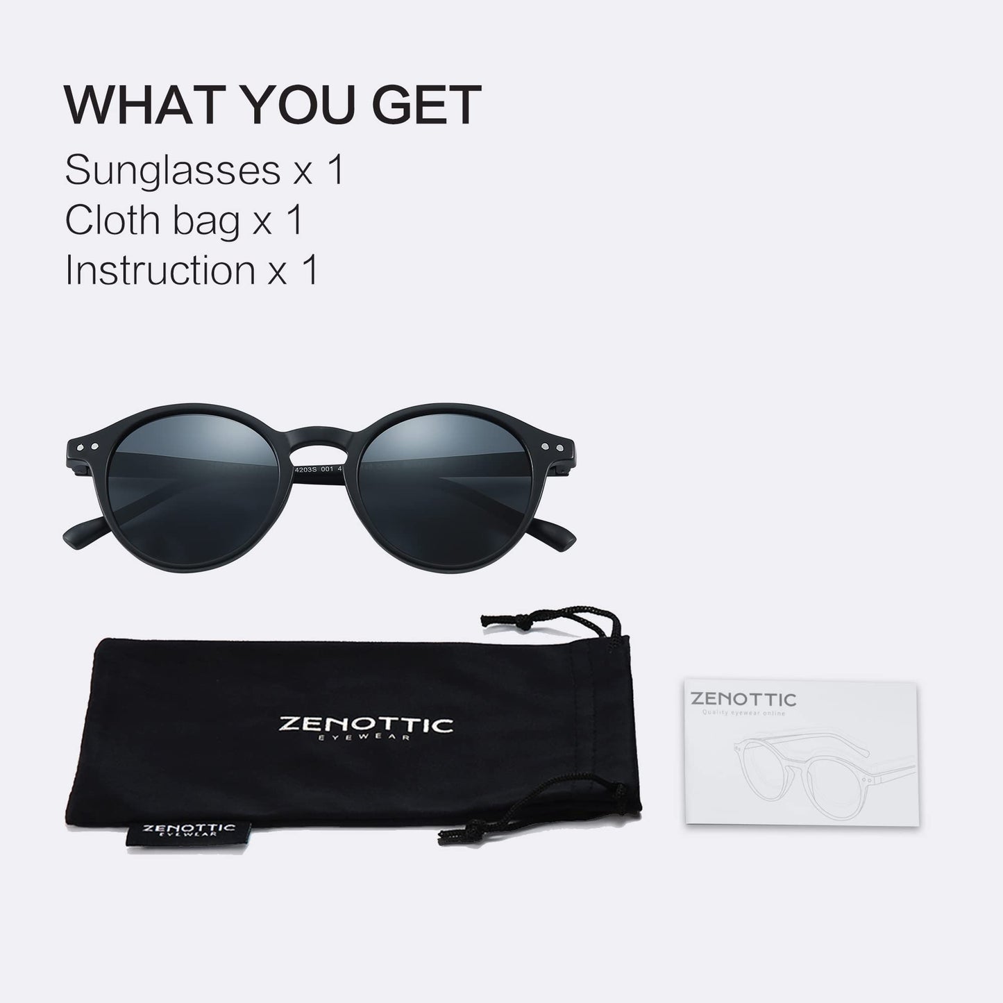 BlackPluss - Polarized Sunglasses Vintage Small Round Frame