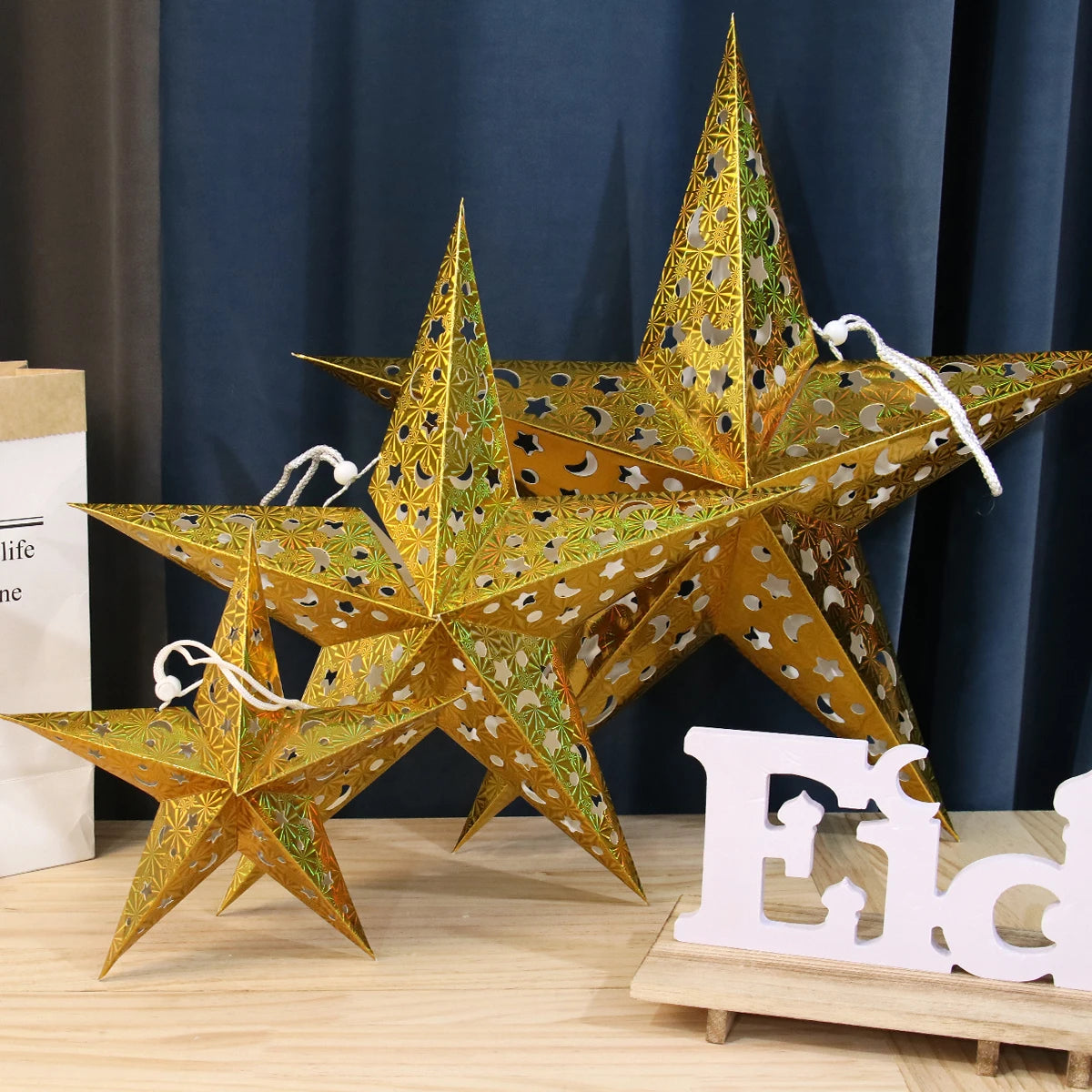 BlackPluss - 30-75cm Hollow Star Hanging Pendant