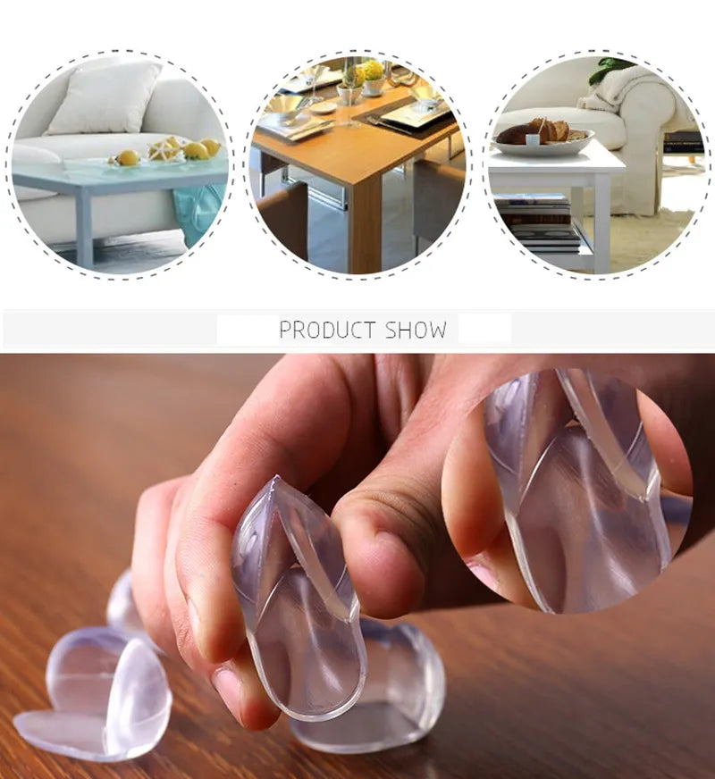 BlackPluss - 4Pcs Child Baby Safety Silicone Protector Table Corner Edge Protection.