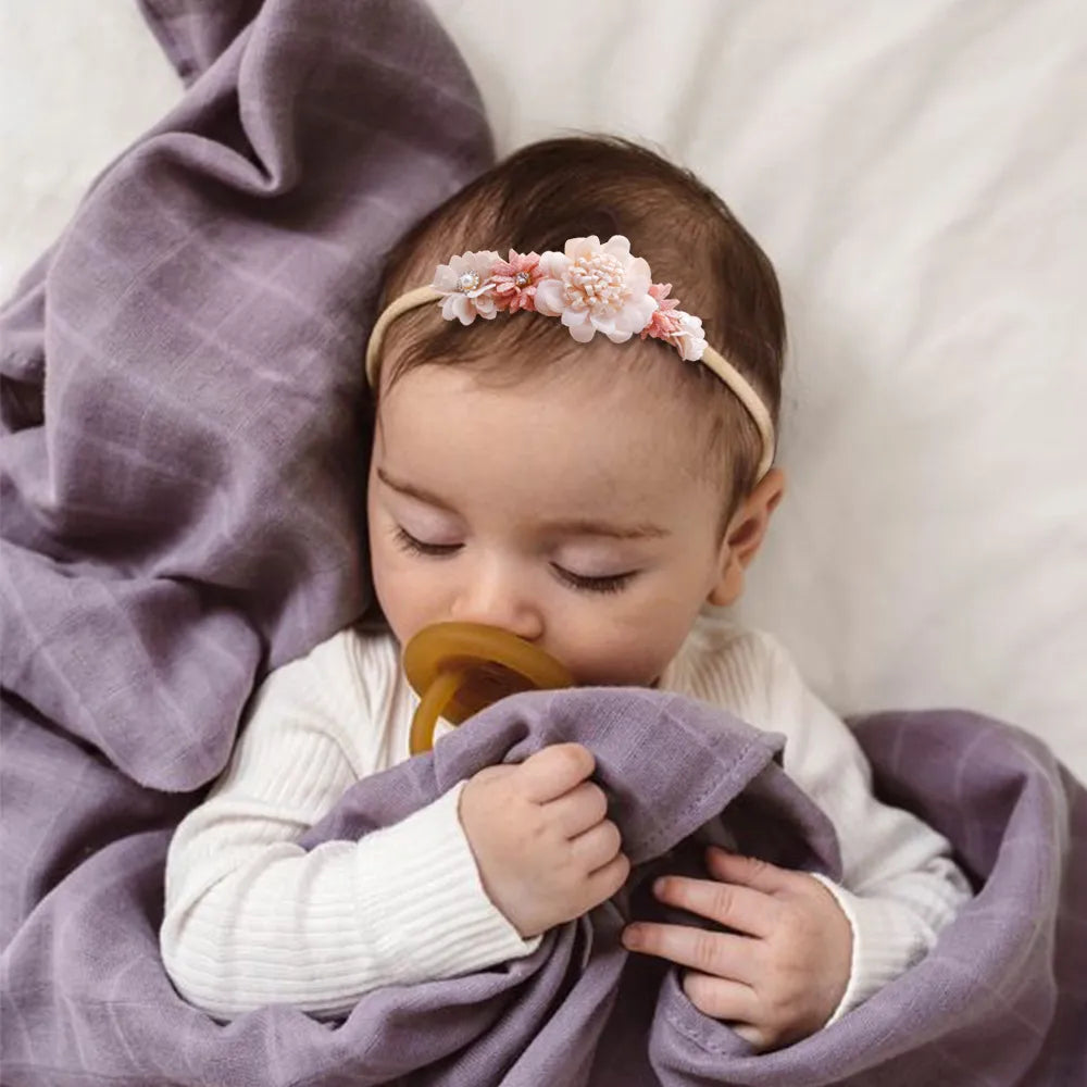 BlackPluss - Baby Girl Headband Cute Baby Elastic Hair Band Newborn Head Flower Toddler Headband