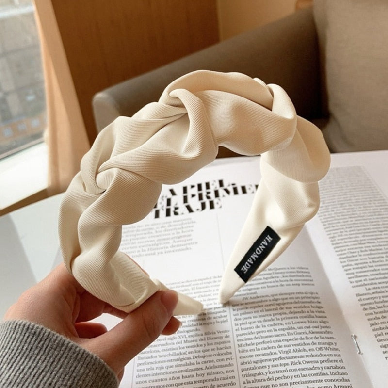 BlackPluss - Flower Solid Color Headbands Designer Wide Hairband Hair