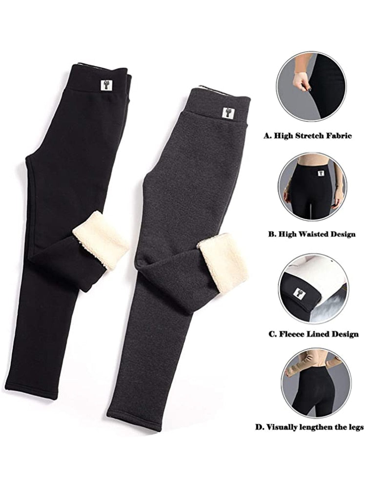 BlackPluss - Women Leggings Velvet Warm Pants Hight Waist Leggings.