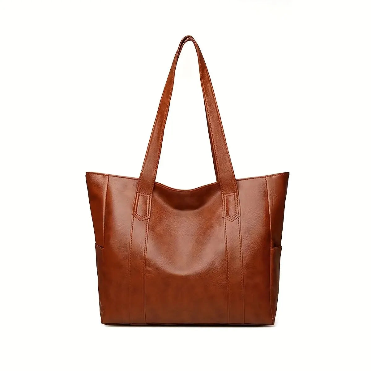 Blackpluss | Vintage Large Capacity Tote Bag, Retro Vegan Shoulder Bag, Women's Casual Handbag