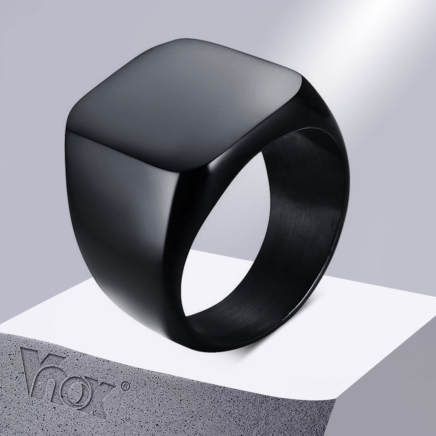 BlackPluss - Men's Black Rock Punk Ring