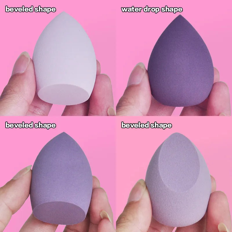 BlackPluss - 4pcs Makeup Sponge Powder Puff Dry and Wet Combined Beauty Cosmetic Ball Foundation Powder Puff Bevel Cut Make Up Sponge Tools