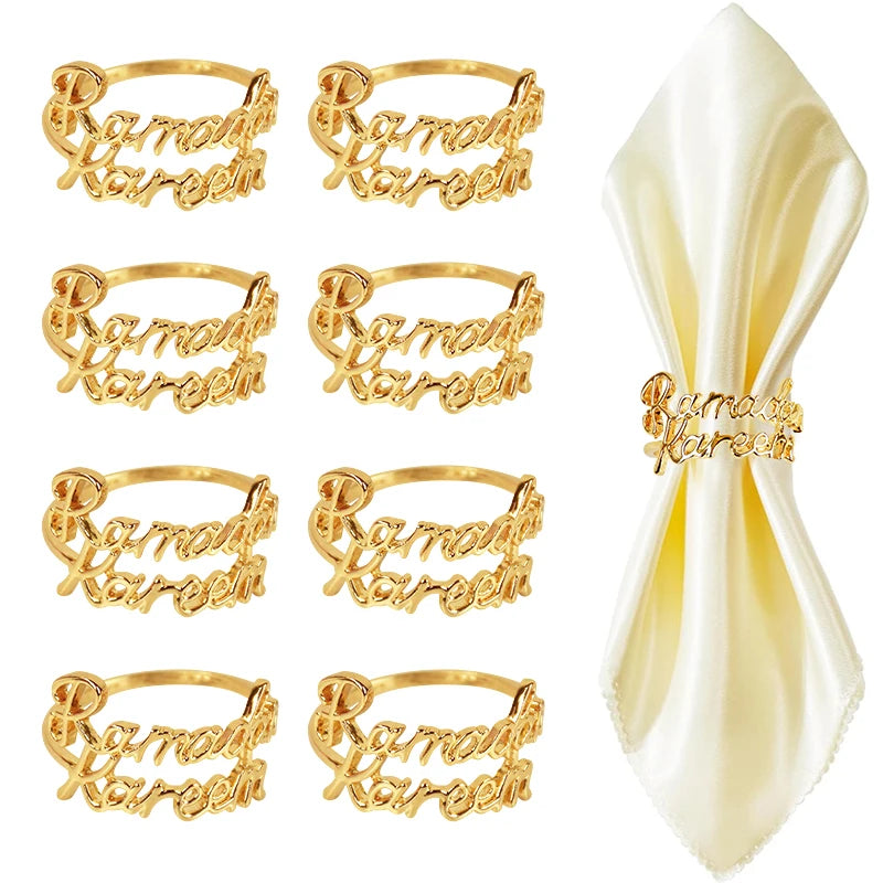 BlackPluss - 2/6Pcs Ramadan Kareem Napkin Rings
