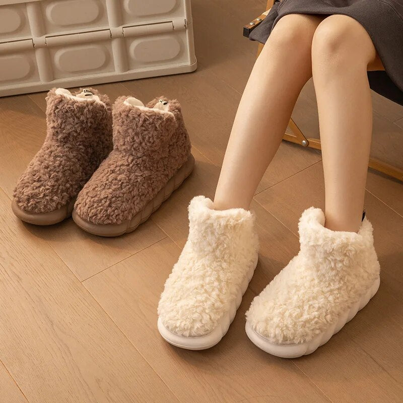 BlackPluss| Furry Slipper Winter Home Slipper for Women Warm