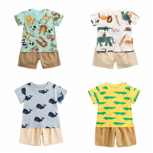 BlackPluss -  Cotton Baby Tops + Baby Shorts 2Pcs Casual