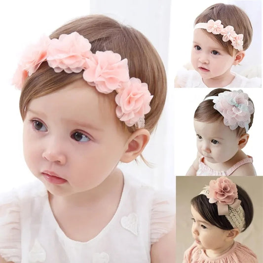 BlackPluss - Flower Girls Bows Toddler Hair Bands for Baby Girls Kids Headbands Turban.