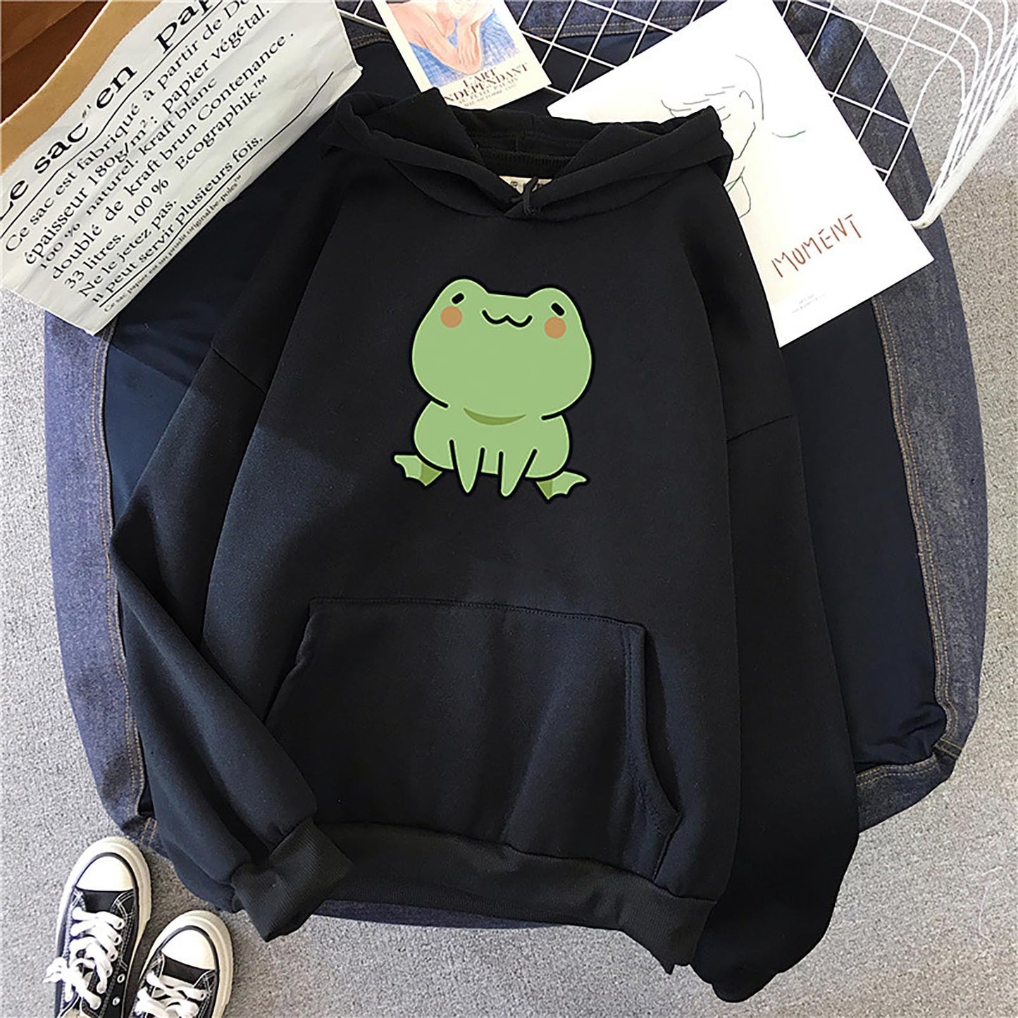 BlackPluss - Frog Hoodie Vintage Harajuku Women's Winter Hoodies