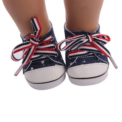 BlackPluss - Canvas Doll Shoes Clothes Accessories Clothes American Doll Girl Toy Our Generation.