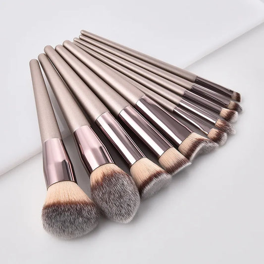 BlackPluss - Hot Champagne Makeup Brushes Set for Women Cosmetic Foundation Powder Blush Eyeshadow Kabuki Blending Make Up Brush Beauty Tools