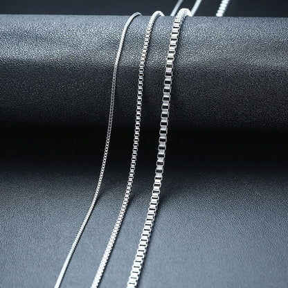 BlackPluss - Box Chains Necklaces Delicate Square Links Stainless Steel Chains.