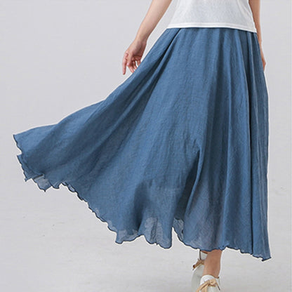 BlackPluss - High Waist Pleated A-Line Beach Skirts