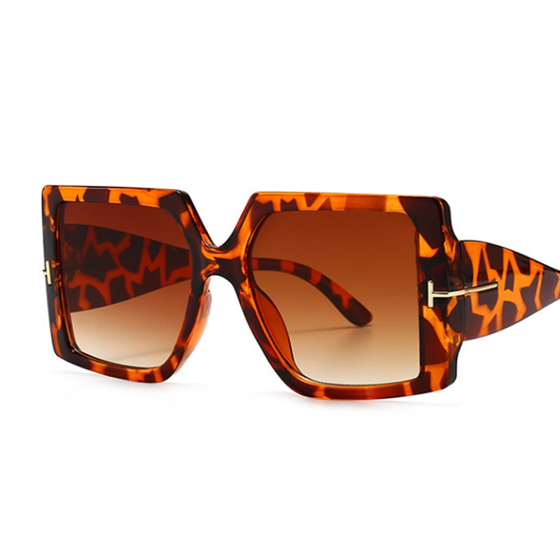 BlackPluss - Square Sunglasses Woman Black Oversized Sun Glasses.