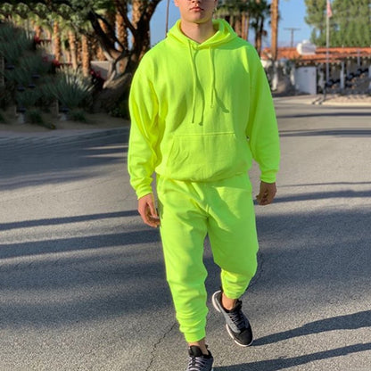 BlackPluss - Neon Green Style Fashion Tracksuit Solid.