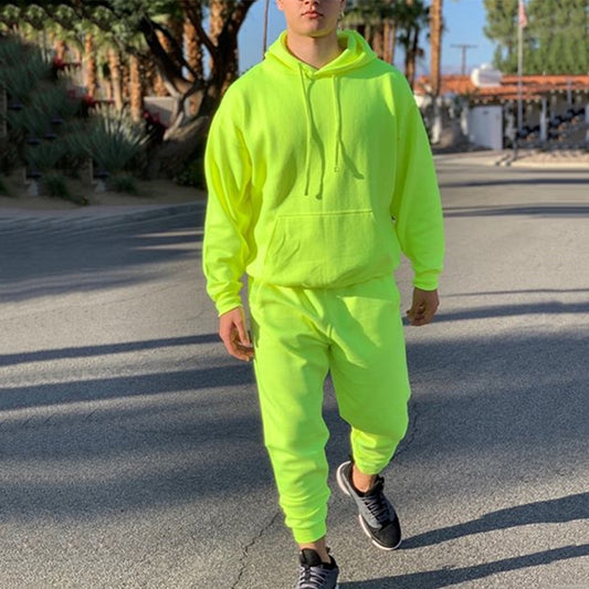 BlackPluss - Neon Green Style Fashion Tracksuit Solid.