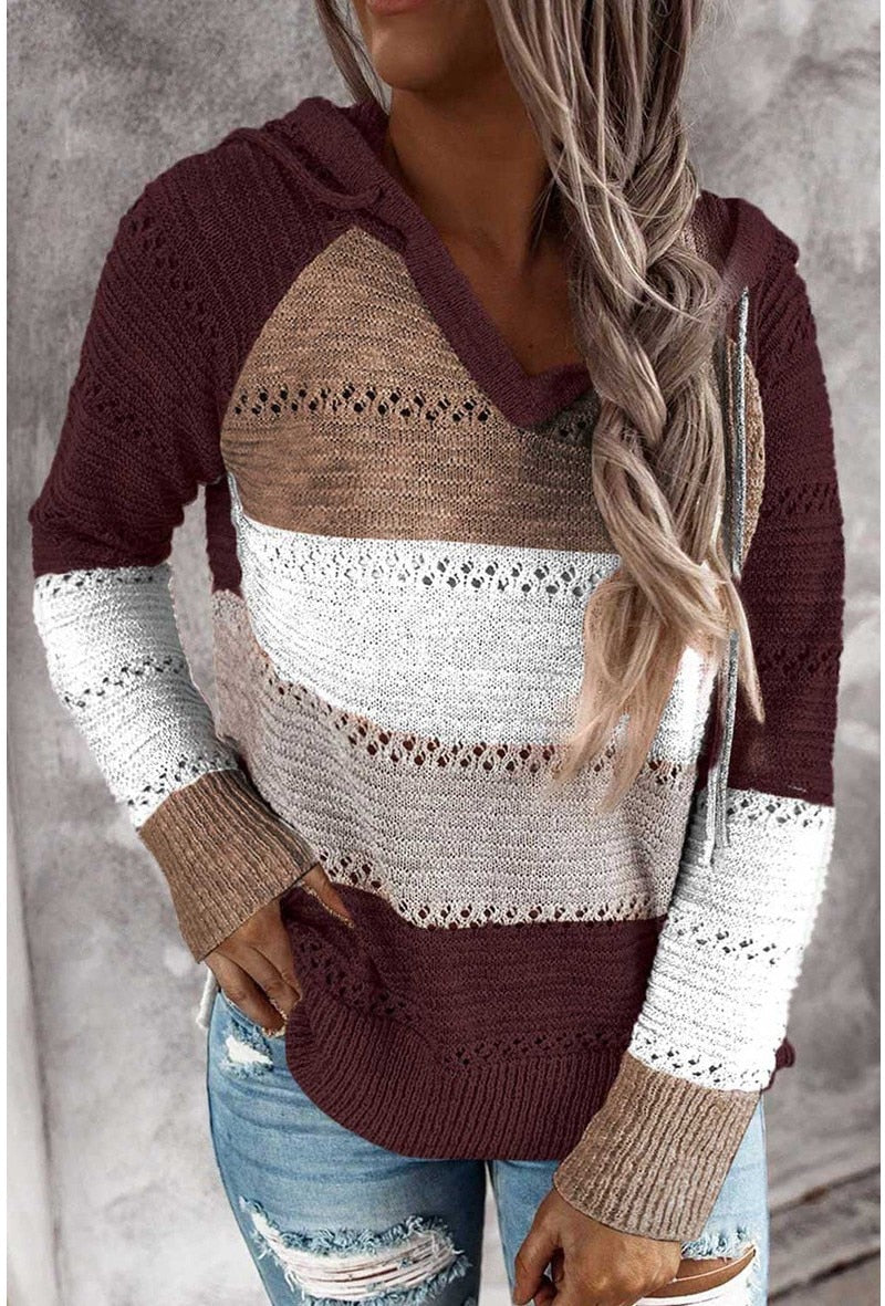BlackPluss - Sleeve V-Neck Slim Pullover Tops Jumper Plus Size Female Knit Sweaters
