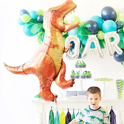 BlackPluss - Standing Green Dinosaur Foil Balloons 3rd Birthday Decoration Dinosaur Party