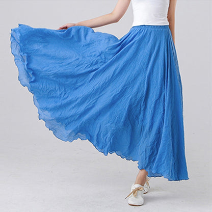 BlackPluss - High Waist Pleated A-Line Beach Skirts