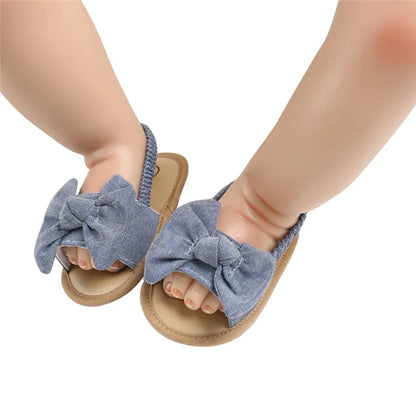 BlackPluss - Baby Girls Bow Knot Sandals Summer Soft Sole Flat Princess Dress Shoes Infant Non-Slip First Walkers Footwear