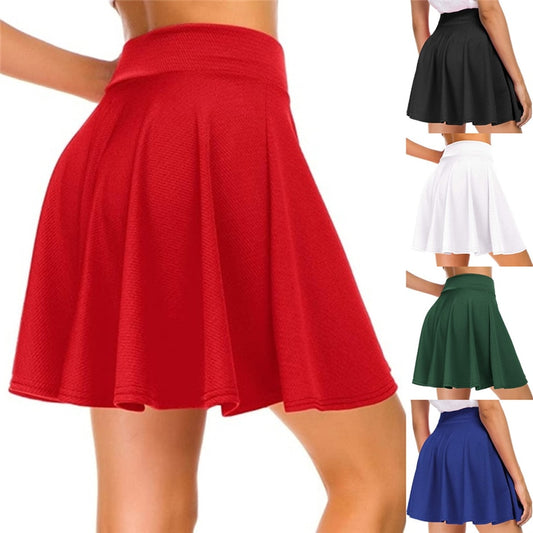 BlackPluss - Women's Basic Skirt Versatile Stretchy Flared Casual Mini skirt.