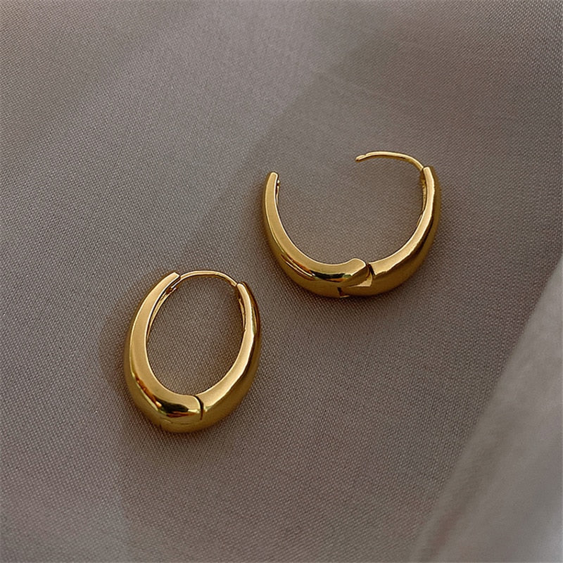 BlackPluss - Metal Hoop Earrings For Woman Fashion Jewelry