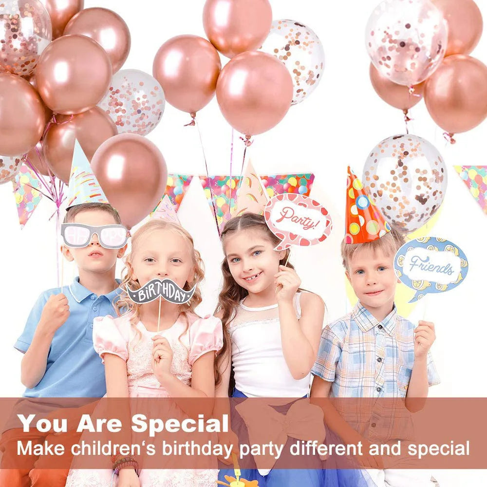 BlackPluss - 3 Year Birthday Balloons 1st Birthday Ballon Crown Number Baloon Rose Gold Foil Balon Happy Birthday Decor Kids Girls 40inch