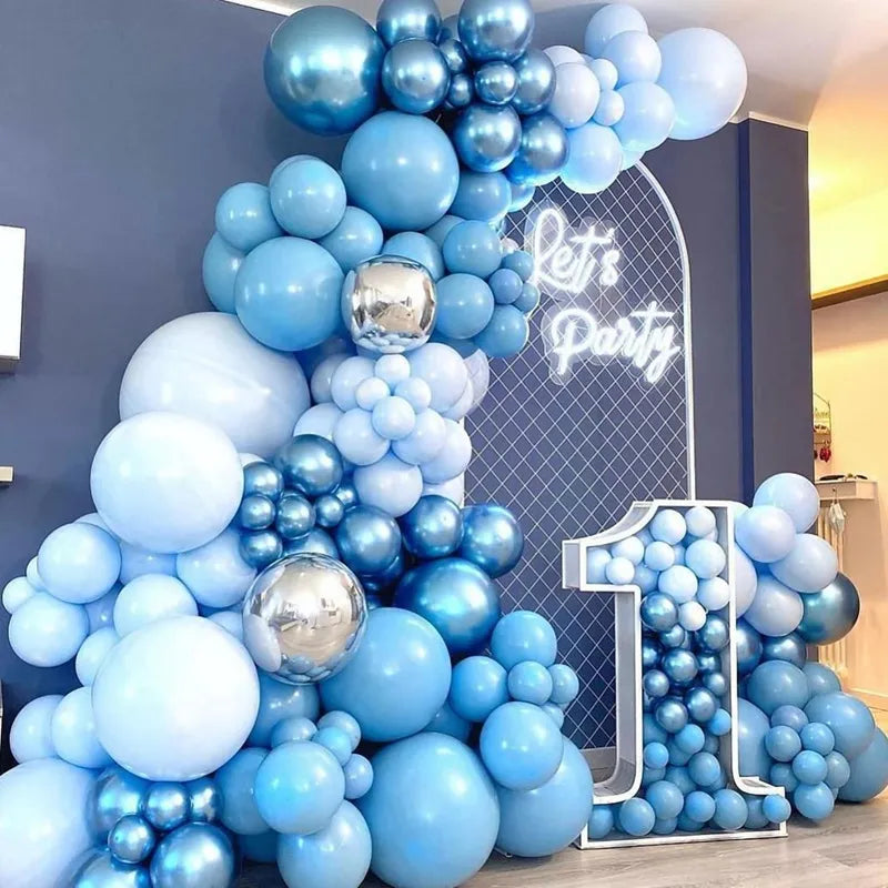 BlackPluss - Blue Balloon Garland Arch Kit 1st Birthday Party Decoration Kids Baby Shower Boy Wedding Birthday Ballon Foil Latex Ballon Globo