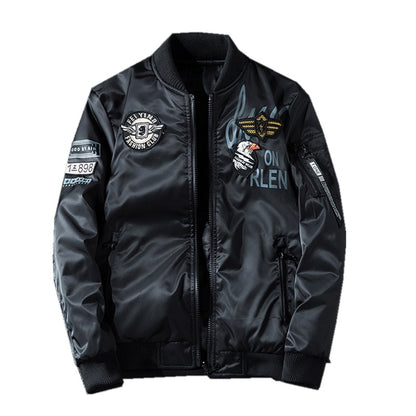 BlackPluss - Bomber Jacket Coat Male Reversible Jacket Embroidery Oversized Casual Jacket.