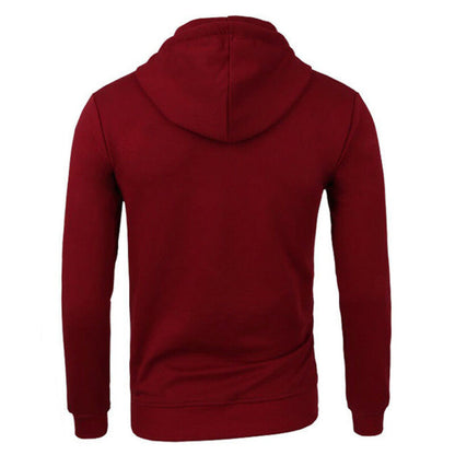 BlackPluss - Men Cotton Hoodies Casual Sweatshirt Half Dome Full Zip