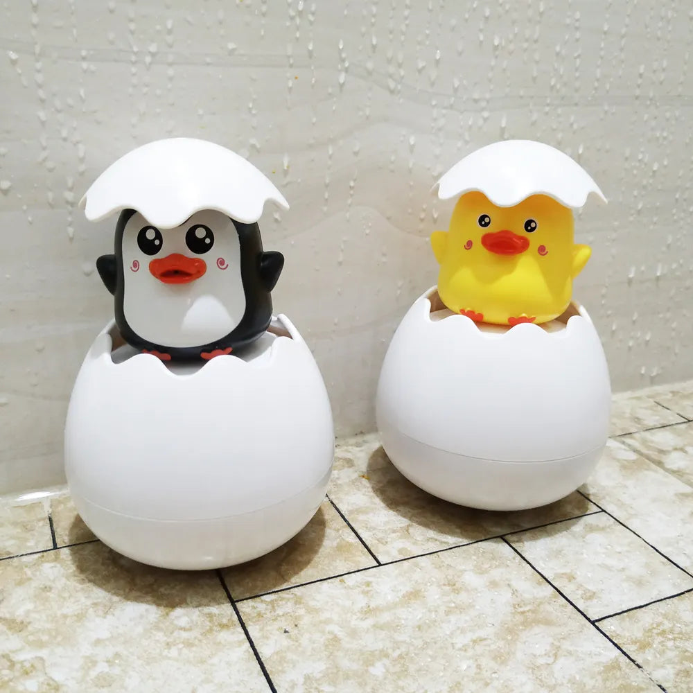 BlackPluss - Baby Bathing Toy Kids Cute Duck Penguin Egg Water Spray Sprinkler Bathroom