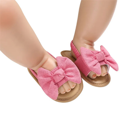 BlackPluss - Baby Girls Bow Knot Sandals Summer Soft Sole Flat Princess Dress Shoes Infant Non-Slip First Walkers Footwear