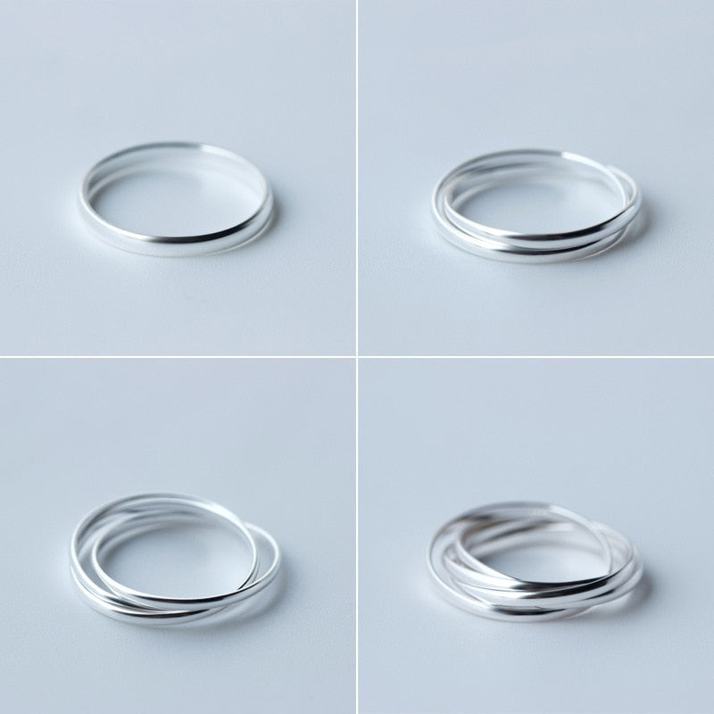 BlackPluss - Modian Hot Sale Stackable Multi-Layer Slim Ring Sterling Silver 925