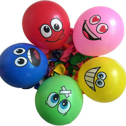 BlackPluss - 10Pcs/lot 12inch Cute Funny Big Eyes Smiley face latex balloons Birthday Party decoration Inflatable balloon Baby Shower Globos