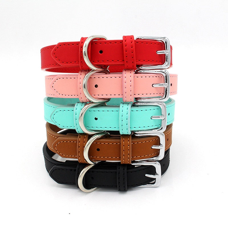 BlackPluss - Affordable Comfort Dog Cat PU Leather Collar Adjustable Pet Accessories.