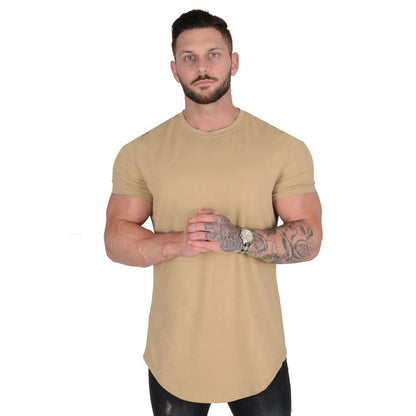 BlackPluss - Gym T-shirt Men Short sleeve Cotton T-shirt Casual blank Slim t shirt.