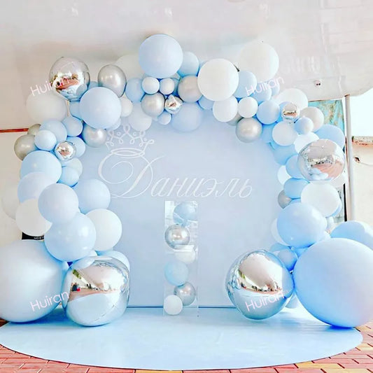 BlackPluss - Blue Balloon Garland Arch Kit 1st Birthday Party Decoration Kids Baby Shower Boy Wedding Birthday Ballon Foil Latex Ballon Globo