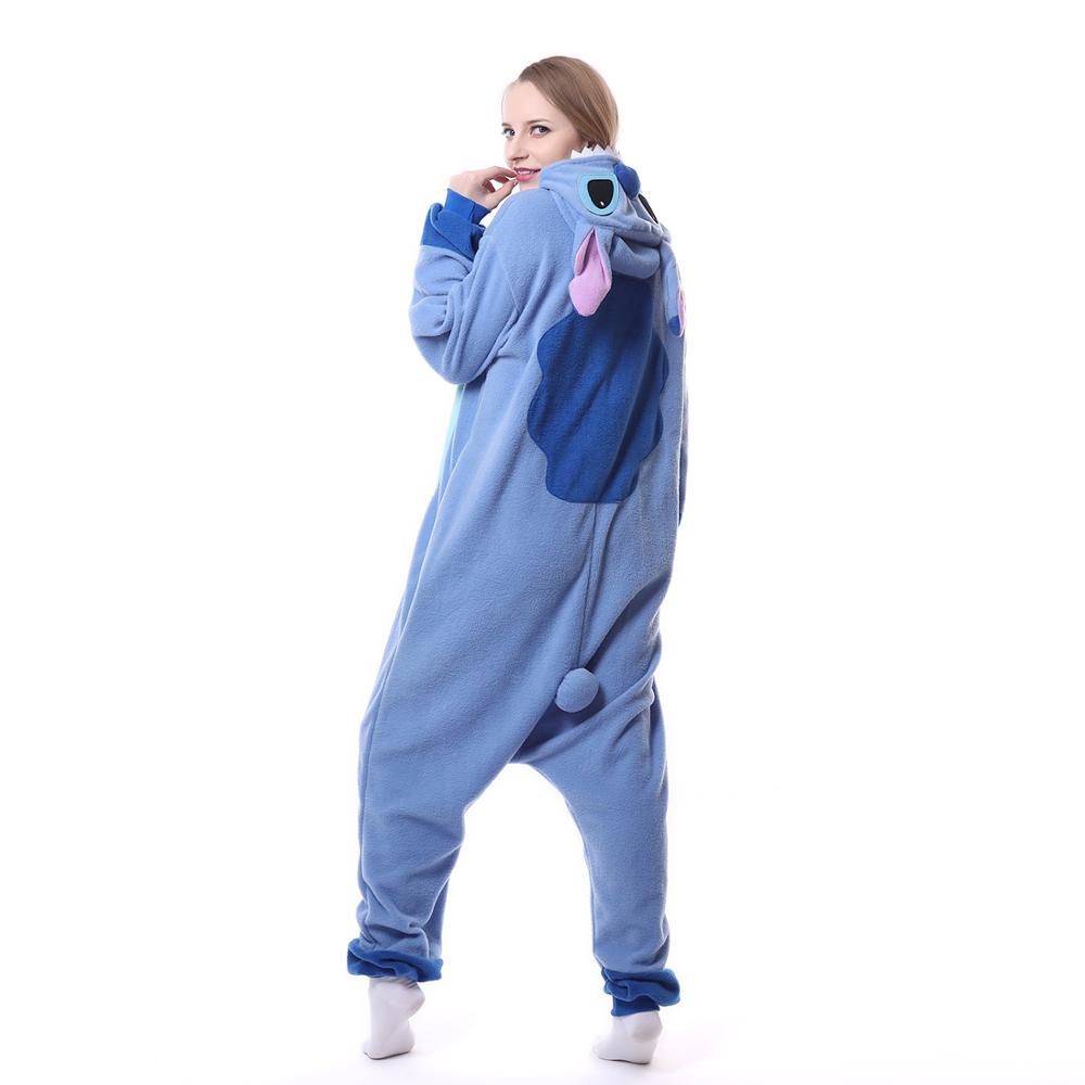 HKSNG Animal Adult Blue Pink Stich Onesies Kigurumi Pajama Anime Cartoon Cosplay Costumes Sleepwear Outfit Jumpsuit