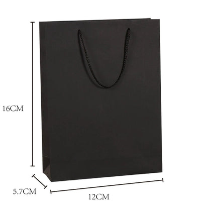 BlackPluss - Vertical Version Black High Quality Simple Paper Gift Bag Kraft Paper Candy Box with Handle Wedding Birthday Party Gift Package