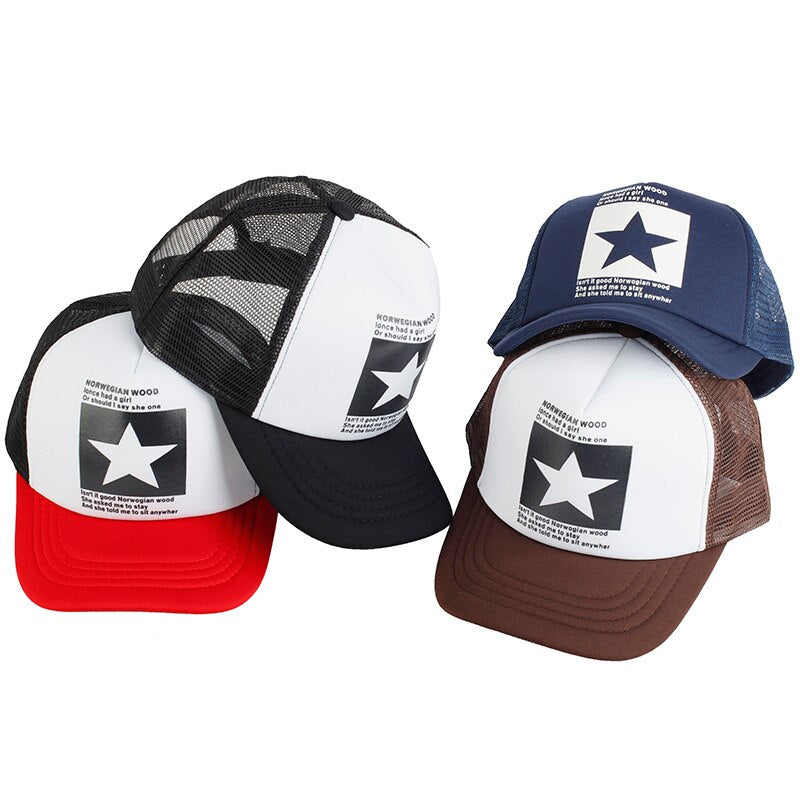 BlackPluss - MOHSEN Collection - Geebro Fashion Five Star Pattern Baseball Cap Women.