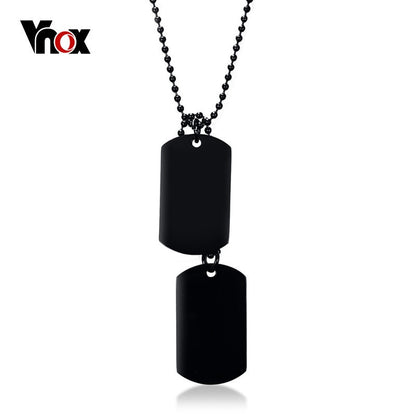 BlackPluss - Stainless Steel Double Tag Necklace for High Polished Pendant.