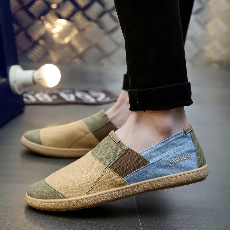 BlackPluss| Men Causal Shoes Breathable Wide Slip On Canvas Sneakers