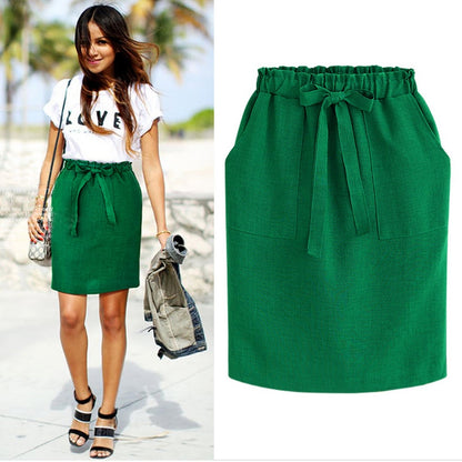 BlackPluss - Spring Summer Elegant Midi Skirts Womens Office Pencil Skirt Cotton.