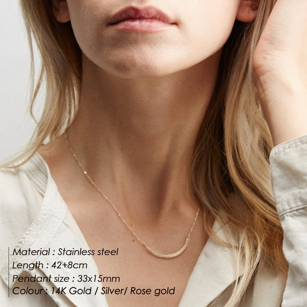 BlackPluss - Women Statement Stainless Steel Necklace for Women Simple.