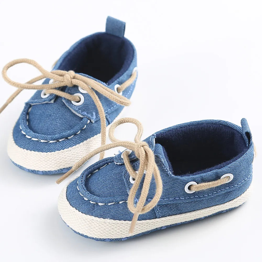 BlackPluss - First Walkers Toddler Baby Newborn Girl Boy Denim Soft Sole Toddler.