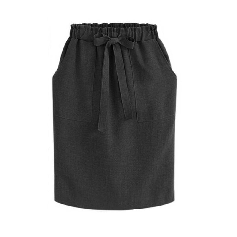 BlackPluss - Spring Summer Elegant Midi Skirts Womens Office Pencil Skirt Cotton.